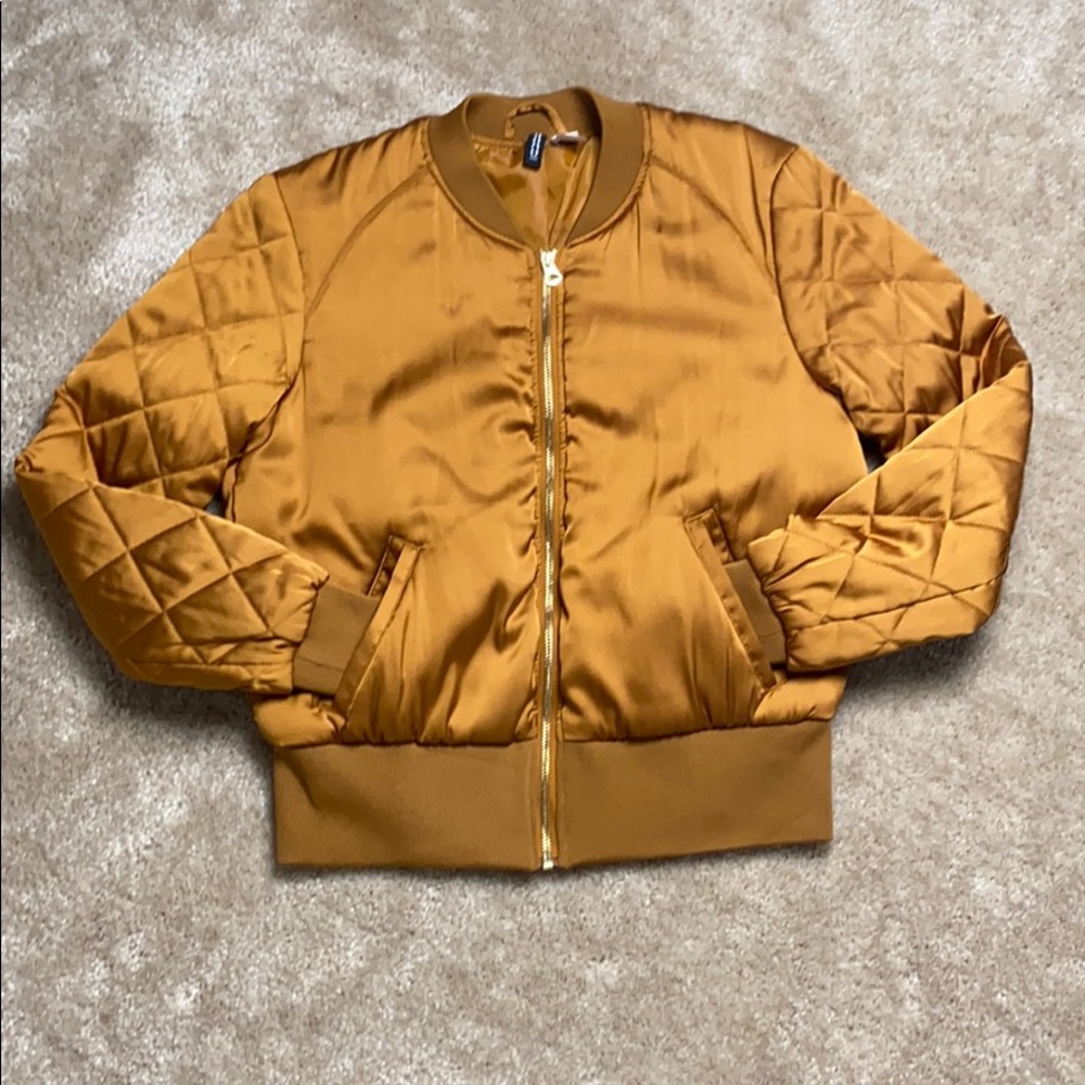 Reflective Gold Zip up Jacket Size 8